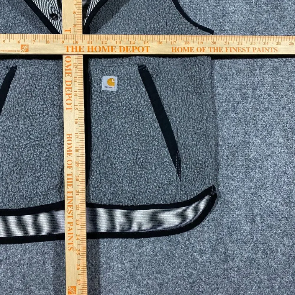 Carhartt Sherpa Fleece Snap Front Vest Womens Small S Relaxed Fit Gray Black NWT - Picture 15 of 16